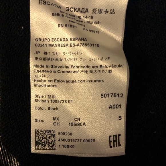 Sz XL Escada Shiloah Black and Silver Sleeveless Knit Top - Picture 14 of 16